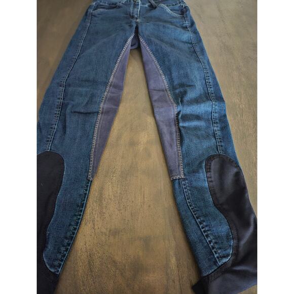 Piper by Smartpak Girls 22R Blue Denim Equestrian Riding Jeans Breeches Pants - Picture 7 of 15